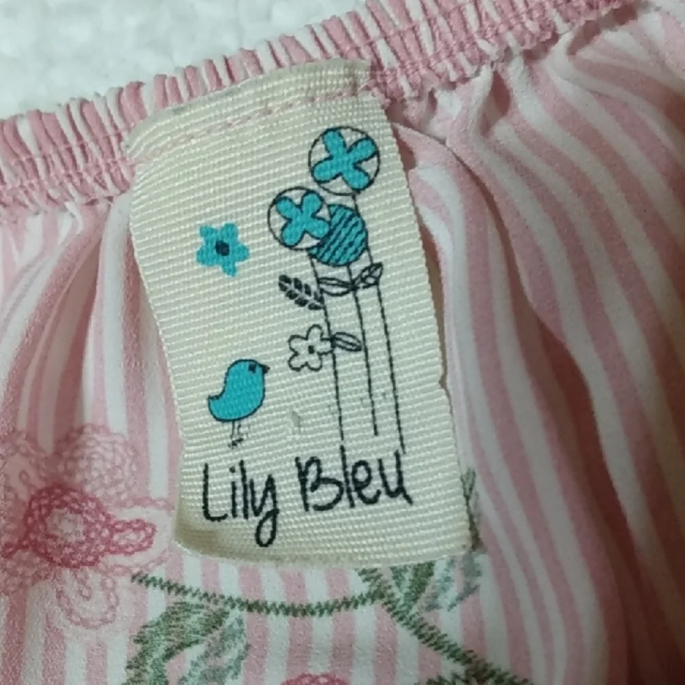 Lily Bleu Girls Pink‎ Stripe Floral Tie Front Top Size L 14